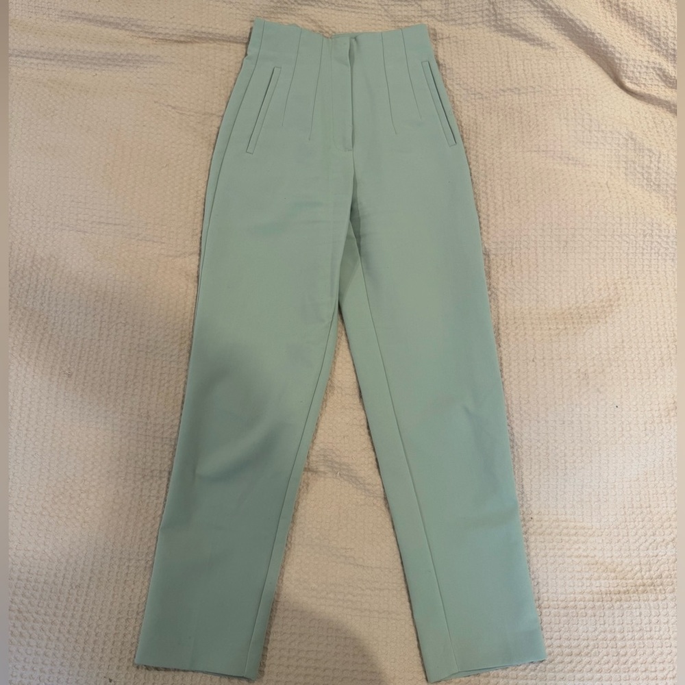Zara Mint Green High-Waist Trousers